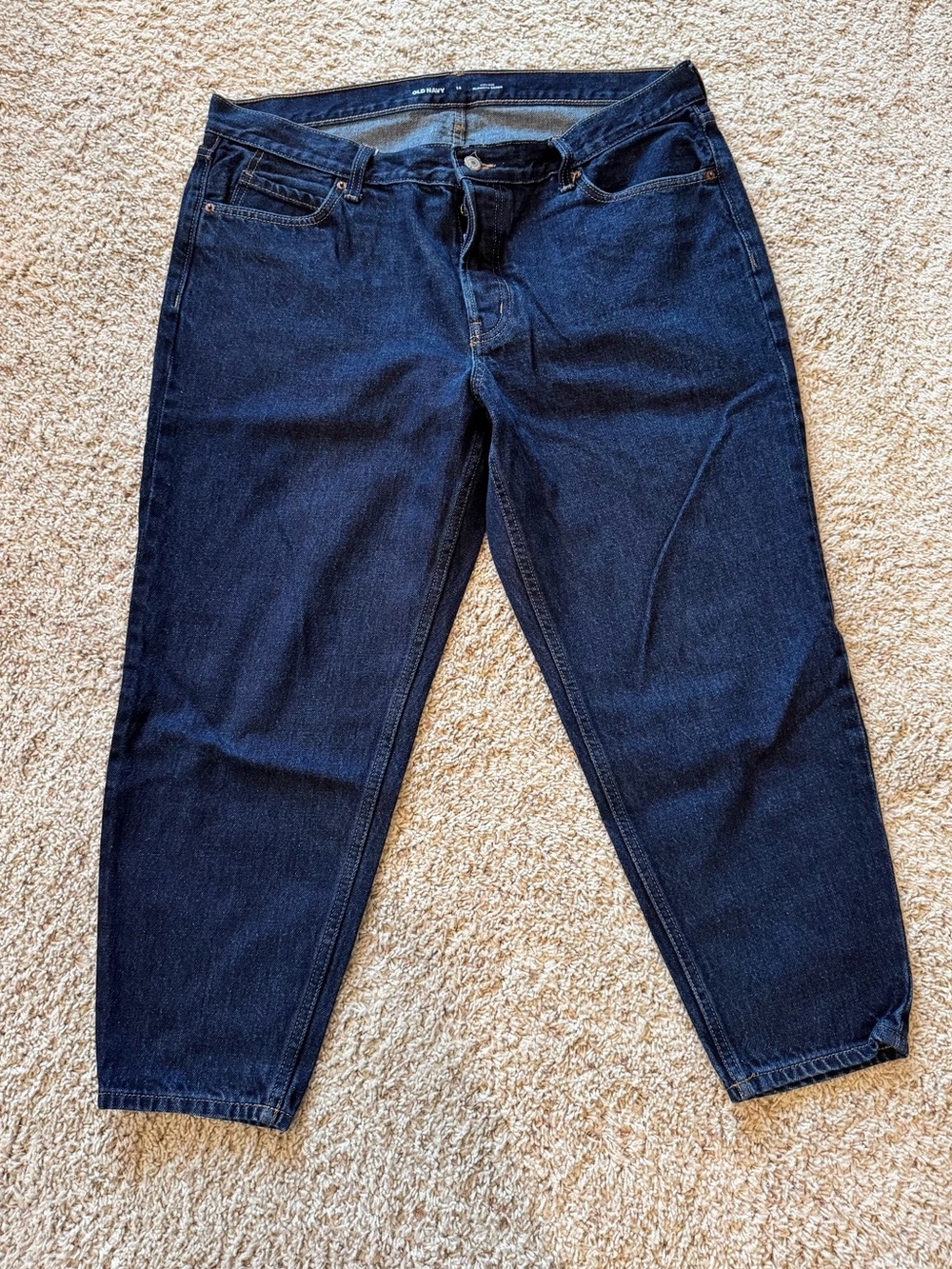 Old Navy Dark Wash High Rise Slouchy Taper Jeans